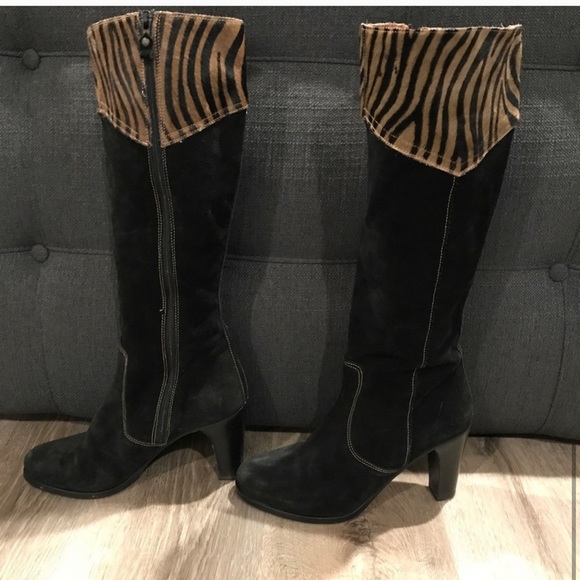 Italian Black Suede Boots - Picture 3 of 4